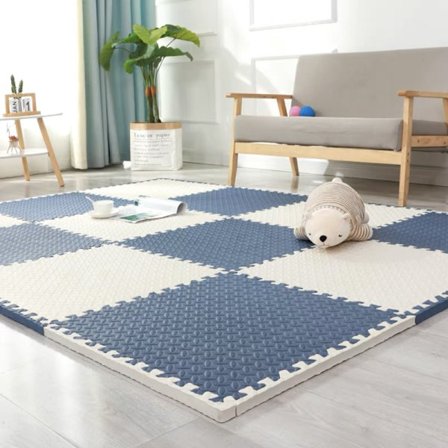 Skum Legemåtte - Børns Bløde Eva Puslespilmåtte, Sammenlåsende Børns Legemåtte Gulvmåtte Skum, 16-pak. 30*30*1.0 (16 stykker)Bai Qing