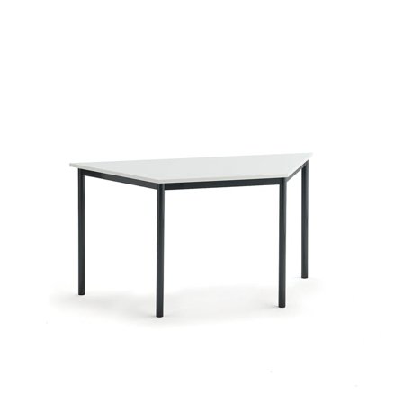 Table SONITUS TRAPETS, 1400x700x720 mm, white high pressure laminate, anthracite