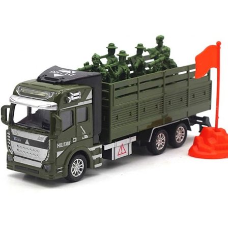 1/48 Legetøjsbiler i metal med trækfunktion, militærmodel lastbil transport køretøj model legetøjsbiler gave til drenge og piger samling