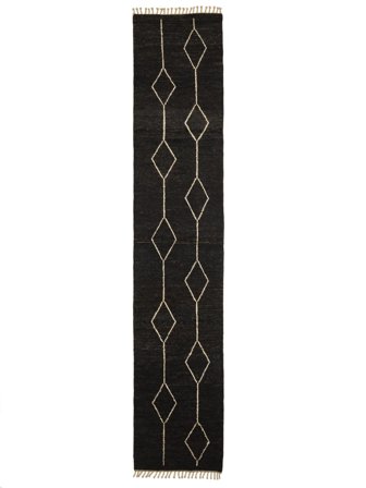 Noué À La Main Berbère Style Tapis 91X460 De Laine Petit