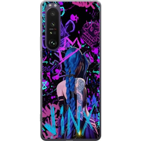 Kompatibelt Mobilskal till Sony Sony Xperia 1 III Färgstark graffitiillustration med blåhårig karaktär i urban street art stil
