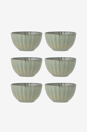 Bloomingville - Latina Skål, D12xH6,5 cm, sæt med 6 stk. - Grøn - Skåle - Fra Homeroom