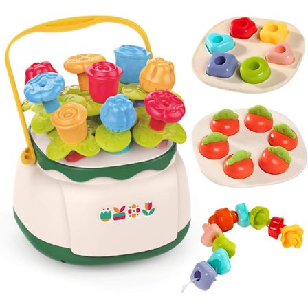 Montessori Leksaker för 1+ Åring - Utbildande Sorterings- och Staplingsleksak för Småbarn - Främjar Finmotorik, Hand-Öga-Koordination, Färg & Form