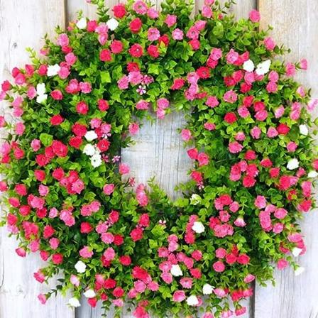 Vårkranser for inngangsdøren Vårdekor Sommer 16 tommers Eukalyptuskranser Fargerik All Seasons Velkommen Dekor for innendørs utendørs Farmhouse 