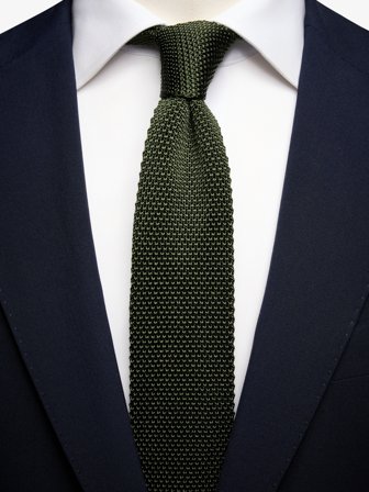 John Henric Men's Mittelgrüne Strickkrawatte Size 6