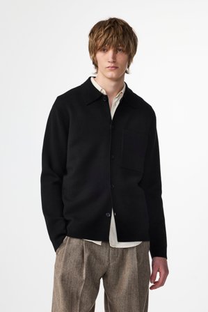 NN.07 Jonas 6530 Hemdjacke Herren Schwarz Certified Wool