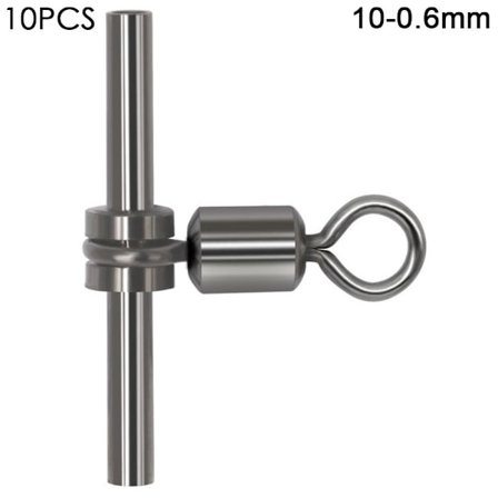 10 stk/sæt Tube Fishing Swivels ærmer Rolling Swivel 10-0,6MM