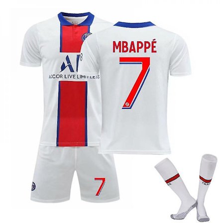 2021-2022 Ny säsong Paris fotboll T-shirt tröja set vuxen barn WHITE-RED 22(120-130CM)