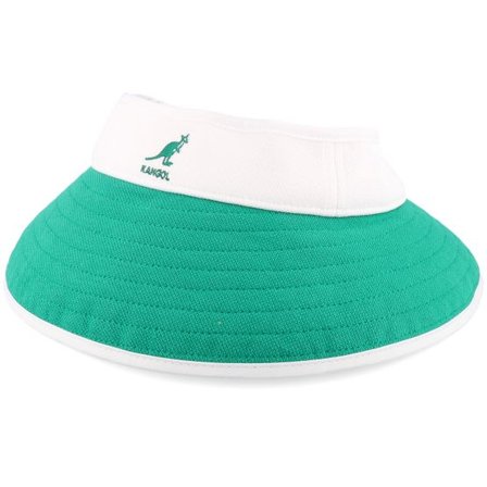 Kangol - Grön visor Keps - Golf Sun White Green Visor @ Hatstore