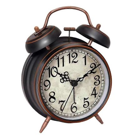 Høj Alarm Vækkeur til Tunge Sovere Voksne, 4,5 Tommer Stille Ikke-tikkende Kvarts med Baggrundsbelysning_Specialtilbud