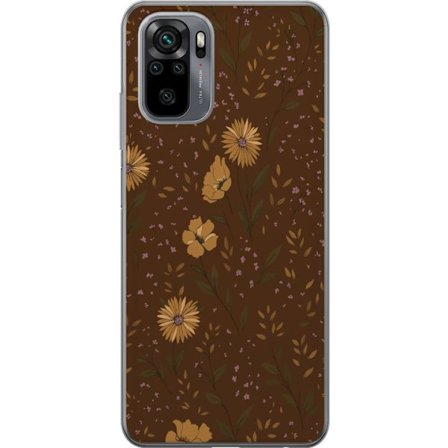 Kompatibelt Mobilskal till Xiaomi Xiaomi Redmi Note 10 Bruna blommor retro blommönster blommig design 70-tals vintagestil mönster bohemisk tapetinsp