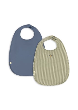Konges Sløjd 2 Pack Dinner Bib Tea Stripe/Flint Stone, Børn & Forældre, Spisetid, Hagesmække