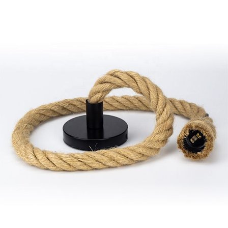 Retro riippuvalaisin, hamppuköysi, 220V kaapeliriippuvalaisin