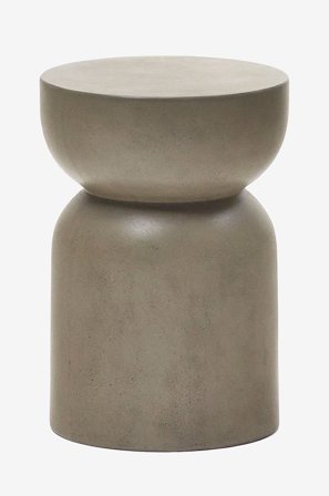 Kave Home - Sidebord Garbet, diameter 32 cm - Grå - Avlastningsbord - Fra Homeroom