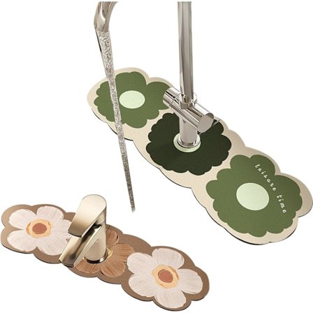 2 stænkmåtter til køkken- og badeværelsesarmaturer, skridsikre afløbsmåtter, absorberende afløbsmåtte til vask_ma