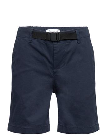 Baggy Twill Shorts Belt Details - G Shorts Chino Shorts Beige Knowledge Cotton Apparel*Betinget Tilbud