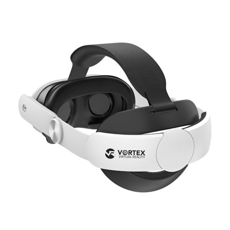 VORTEX VR Elite-reim for Meta Quest 3S / Quest 3 | Justerbar hode-rem med dreiehjul og myk svamppute | Vektavlastende design for komfortabel VR-gaming