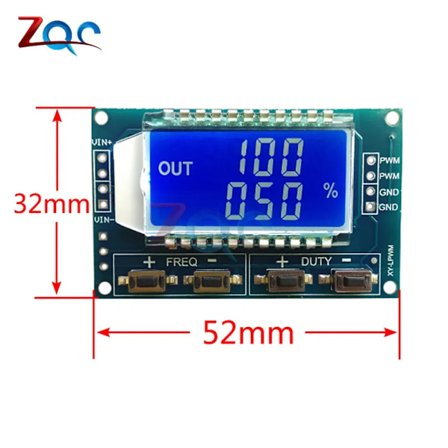 Signalgenerator PWM Puls Frekvens Justerbart Modul LCD Display 1Hz-150Khz 3.3V-30V PWM Board Modul