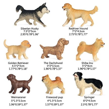Hunde Figurer Model Legetøj Sæt Simulation PVC Hunde Figurer Dyr Legetøj Legesæt Pædagogisk Læringslegetøj til Børn