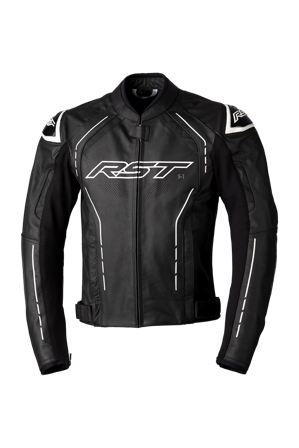 Veste Moto RST S1 Cuir Noir/Blanc 46