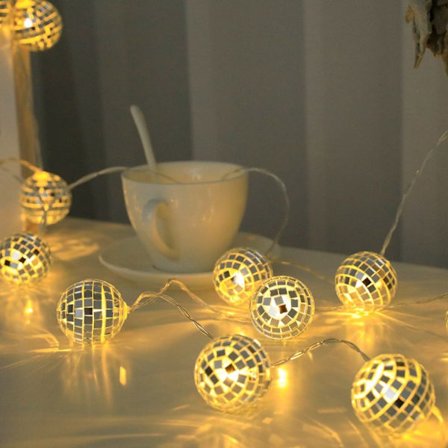 Disco Ball Speil Lampe Scene Refleksjon Lampe VARM FARGE 1,5M