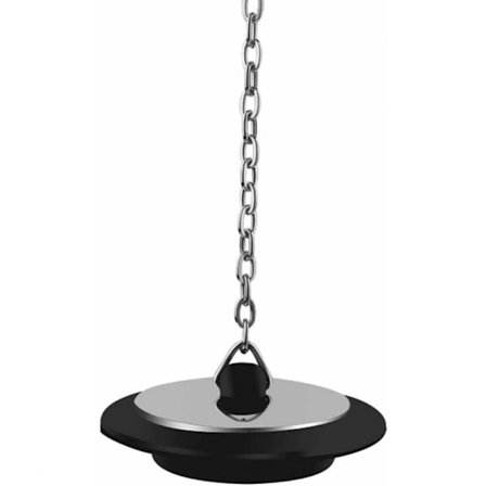 Avløpsstopper, universell badekarstopper med lang metallkulekjede