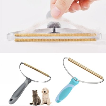 2stk Pet Hair Remover Hundehårskraber GRÅ BLÅ