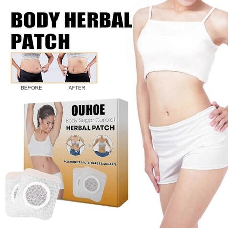 Örtbaserat Navelplåster för Kroppen - Uppstramande & Slankande Stick för Kurvor, Detox & Hudelasticitet - 30 st