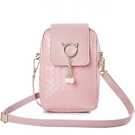 Mini crossbody-veske i PU for kvinner, dame-lommebok med glidelås for telefon, smart lommebok, mobilveske med justerbar skulderstropp for shopping