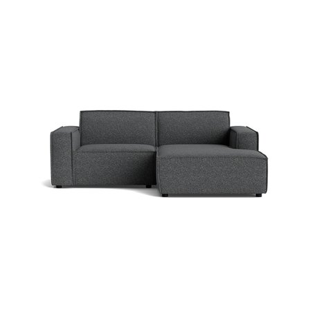 Lyon Lille Chaiselong Sofa, Højrevendt, Puente Grå/Blå, Kompakt Design 225x160x80cm - Pladsbesparende Løsning til Små Stuer & Studielejligheder