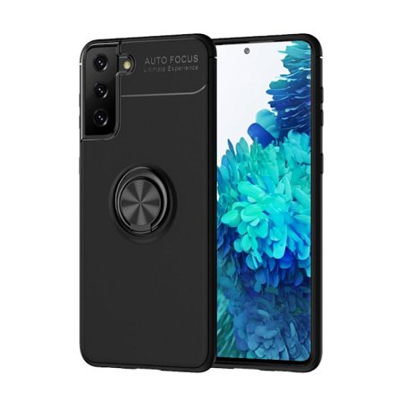 Samsung Galaxy S21 skal med Finger Ring och inbyggd plåt - Svart