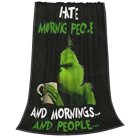 The Grinch -peitto, pehmeä ja mukava joulufleecepeitto, makuuhuoneen joulukoristeet, lahjat -NMAOV