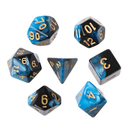 7 st/set Akryl Polyhedral Tärningar För TRPG Brädspel D4-D20