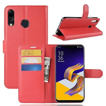 Litchi Skin Pu Läderskydd Phone case För Asus Zenfone 5 Ze620kl