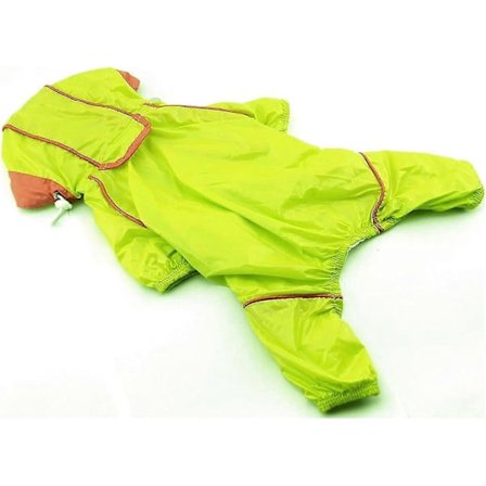 Hund Regnfrakke Hunde Regnponcho Med 4 Ben Hætte Poncho Regnjakke Til Små Mellemstore Hunde (1 stk. Gul)