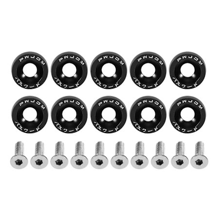 Bilmodifikation M6 Pakningsbolt Nummerpladeramme Dekorationsskrue (Sort)