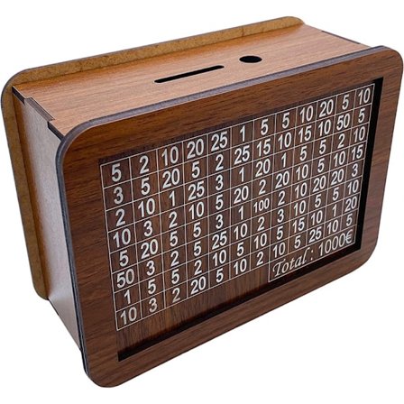 Sparebøsse med tæller Total 1000