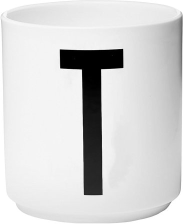 Design Letters Personlig Porcelæn Kop A-Z Hvid T, Tøj & Bolig, Køkken & Bord, Krus & Kopper