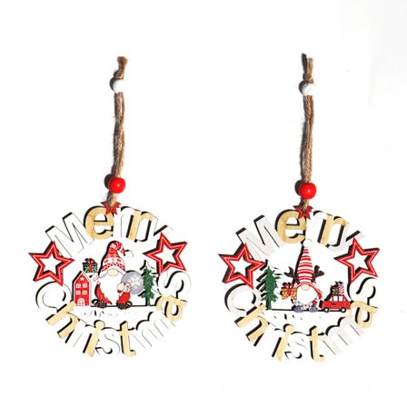 2 stycken julscen dekoration rekvisita rund färgad lett