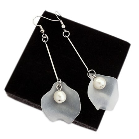 Imitation pärla blad örhängen koppar