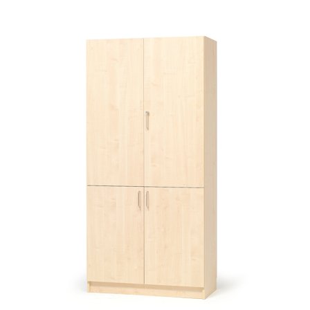 Lagerschrank THEO aus Holz, 4 Türen, 1000x320x2100 mm, Birke