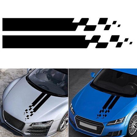 Bilstötfångare Vinyl Dekal för Bil Auto Racing Sport Kaross Kjolf Tak Huv Stötfångare Ränder Universal Modifierad Vinyl Dekal Bil Dekor (Svart) 80*