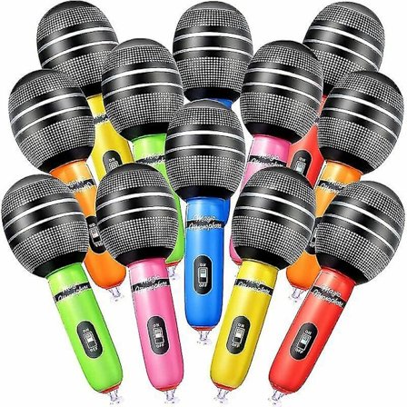 30 stk. oppblåsbare mikrofoner i forskjellige farger - dekorative elementer for hagen