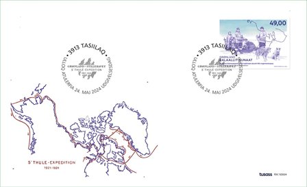 Grønland - 100 året for 5.Thule-ekspedition - Førstedagskuvert