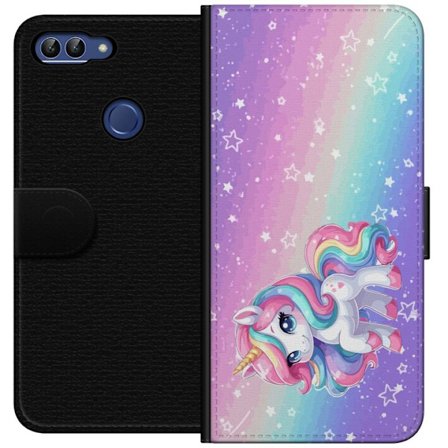 Yhteensopiva Lompakkokotelo Huawei P smart Stitch polaroid-kehyksissä sinisillä pastellisävyillä ja suloisilla ilmeillä kollaaseissa sydämillä