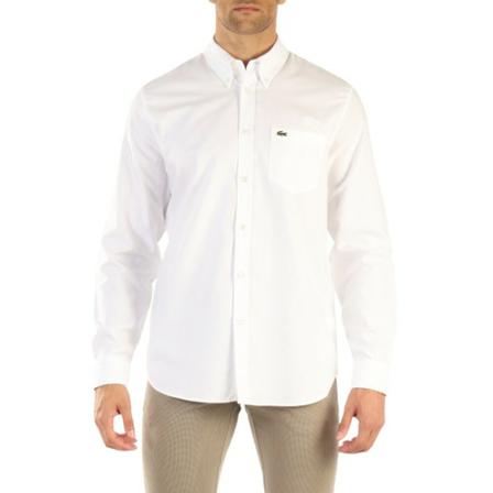 Lacoste, Casual Shirts Wit, Heren, Maat:XL,Katoen