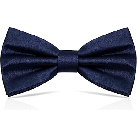 Forhåndsknyttet Sløyfe for Menn, Smoking Sløyfe Justerbar Formell Hals Sløyfe Satin Sløyfe for Fest Bryllup (Marineblå)