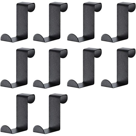 10 st svarta vändbara krokar i rostfritt stål Dörrkrokset Svart