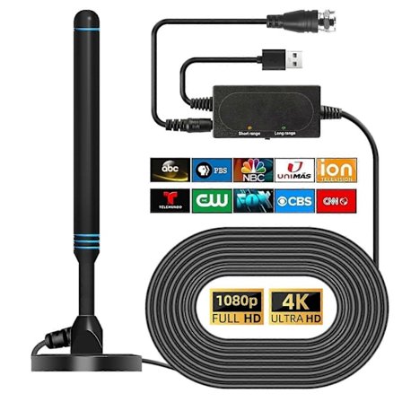 TV-antenn för smart-TV inomhus, stark magnetisk bas inomhus TV-antenn, enkel att installera, långdistansmottagning HD-antenn, lämplig-WELLNGS