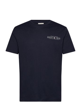 GANT Printed Graphic Ss T-Shirt - Navy - M